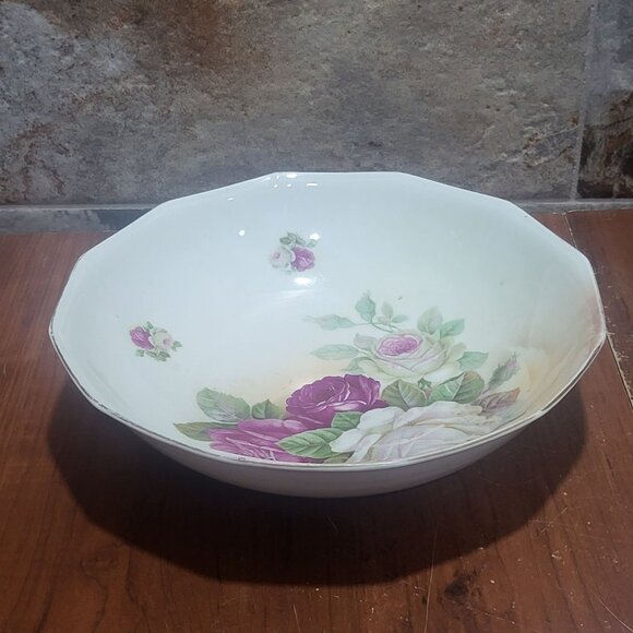 Vintage Porcelain Rose Serving Bowl Germany - Picture 6 of 12